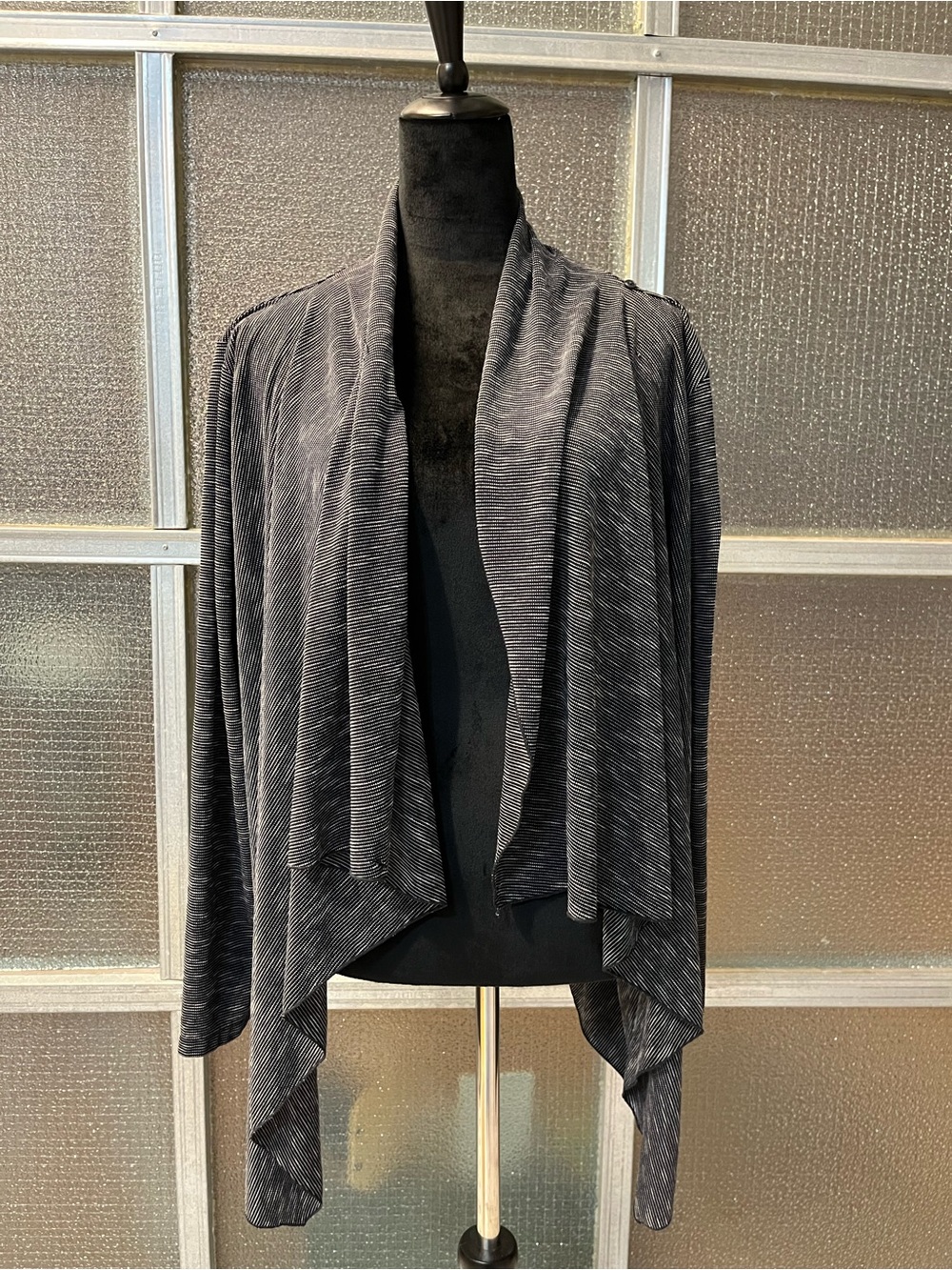 Exofficio Women's Draped Open-Front Cardigan - Black & White